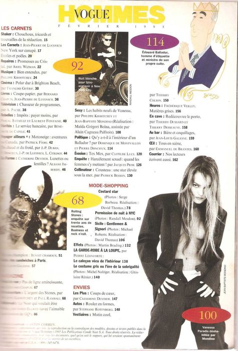os Stones e Vanessa Paradis 1995 na Vogue Hommes