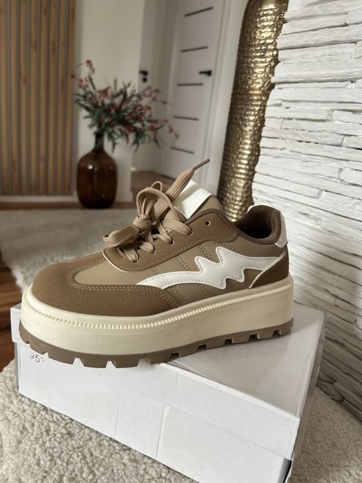 Trampki sneakersy buty na platformie wysokiej podeszwie damskie 39