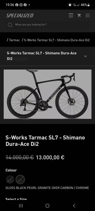 Specialized Tarmac Sworks SL7 Disco Di2 11 velocidades T54 t56