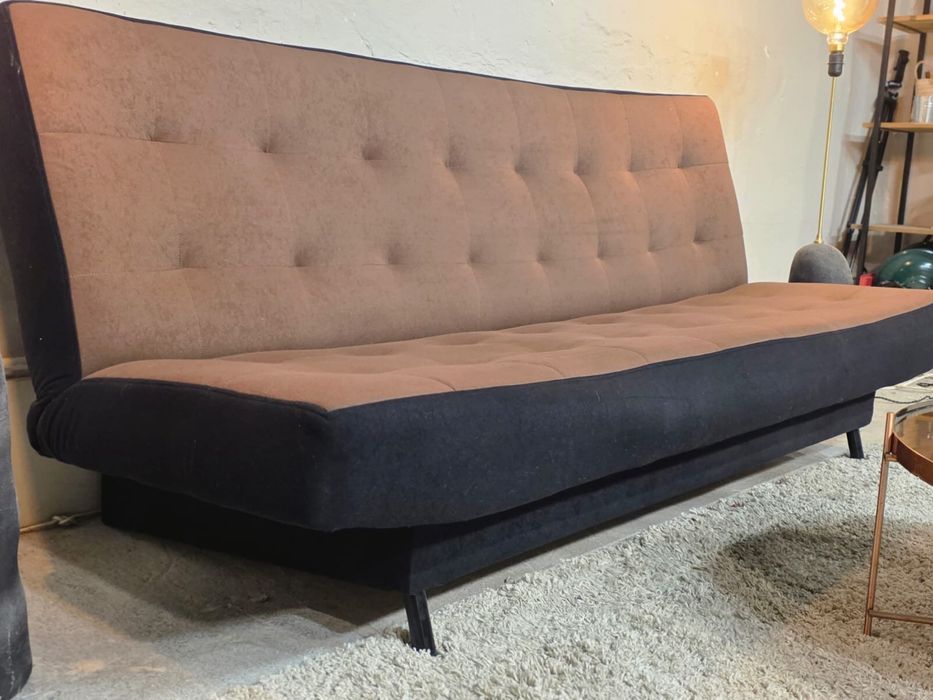 Brązowo-czarna sofa z funkcją spania | Transport GRATIS