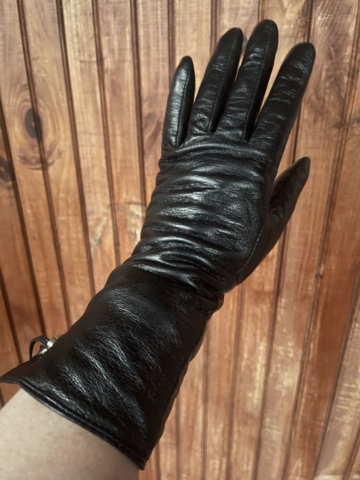 Перчатки удлиненные кожа