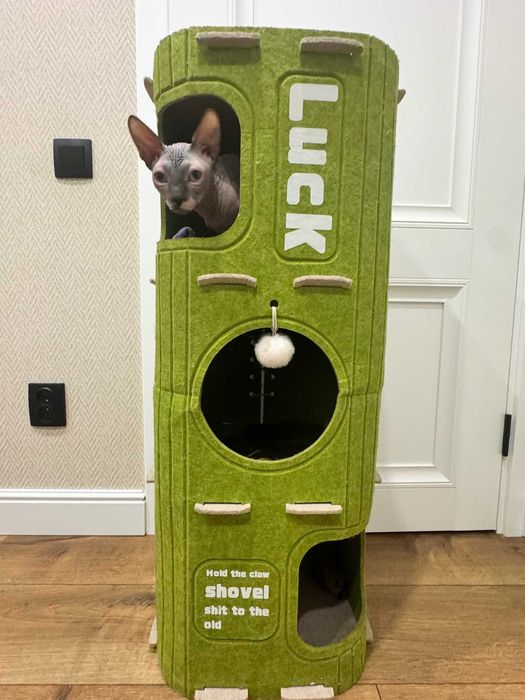 лежанка будинок трьохповерховий для котиків і малих собачок когтеточка