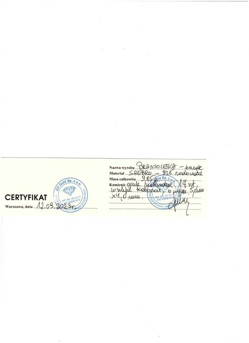 bransoletka bangle srebro 925 opale 9,85 g certyfikat
