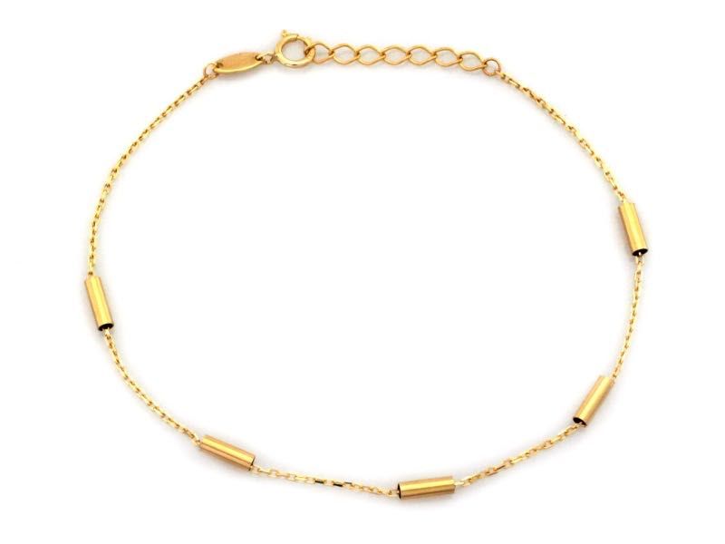 Nową Bransoletka złota subtelna, elegancka z ozdobami. Sklep