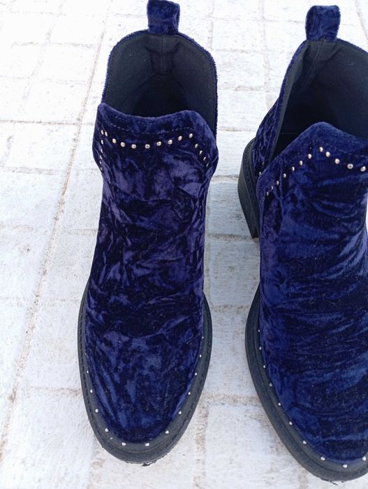 Botas botins rasos lilás/roxo camurça