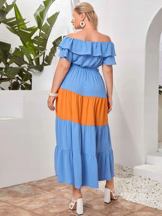 Komplet letni boho top + spódnica maxi XXL 44