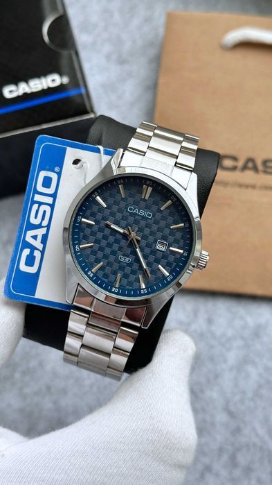 Годинник наручний Casio MTP-VD03B Silver/Blue | часы наручные мужские