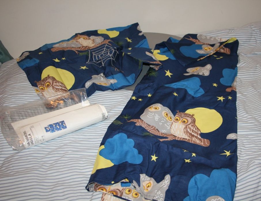 IKEA Duvet Cover Set with Pillowcase: Vandring Uggla Owl/Owl Design (150x200/50x60 cm) - NEW