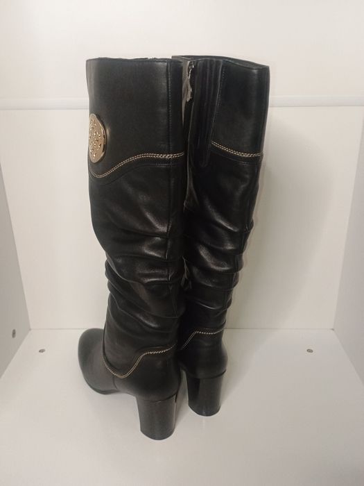 Нові шкіряні сапоги жіночі respect в фірмовій коробці