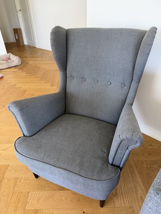 Fotel uszak Ikea szary