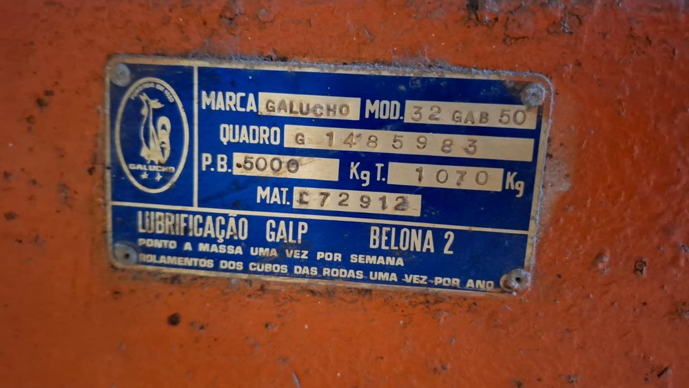 Reboque agrícola galucho 5 toneladas
