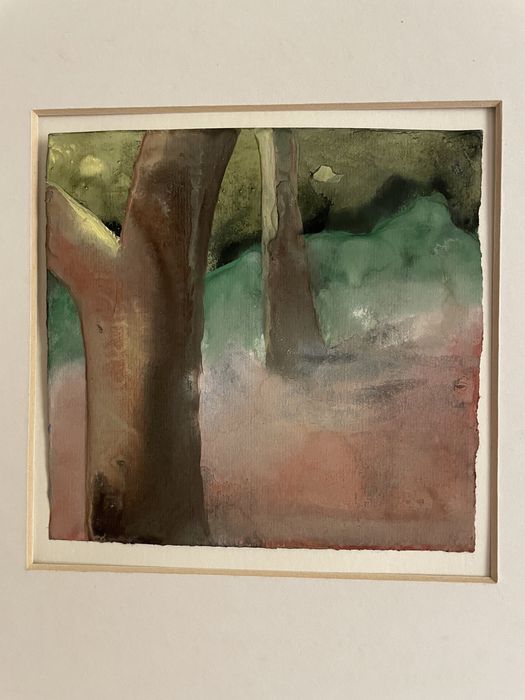 Ana Marchand: Gouache sobre papel 12,5x12,5 cm da série Dharamsala