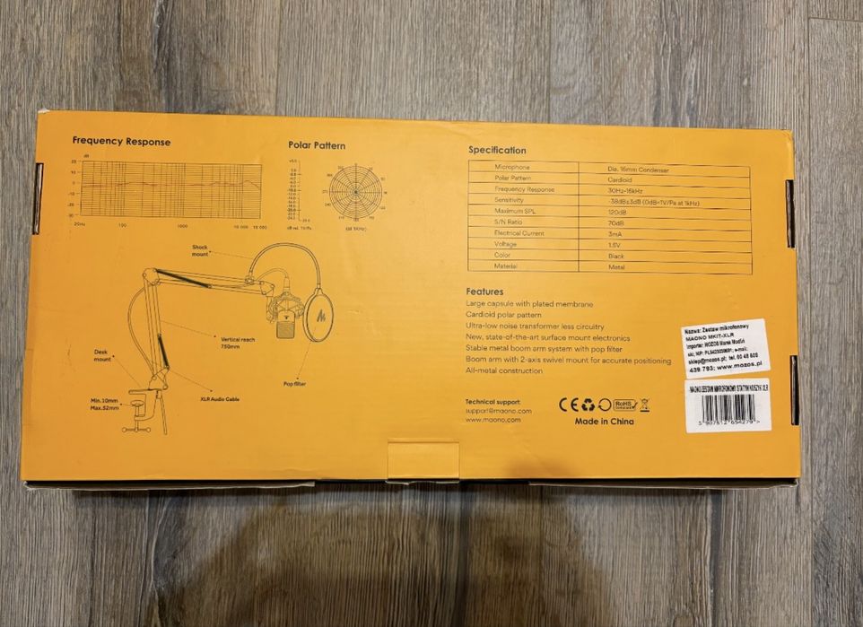 Profesjonalny Mikrofon z pelnym zestawem | JAK NOWY!