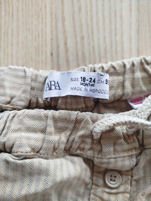 Śliczne eleganckie stylowe beżowe Boho spodenki Zara 92 sesja bawełniane