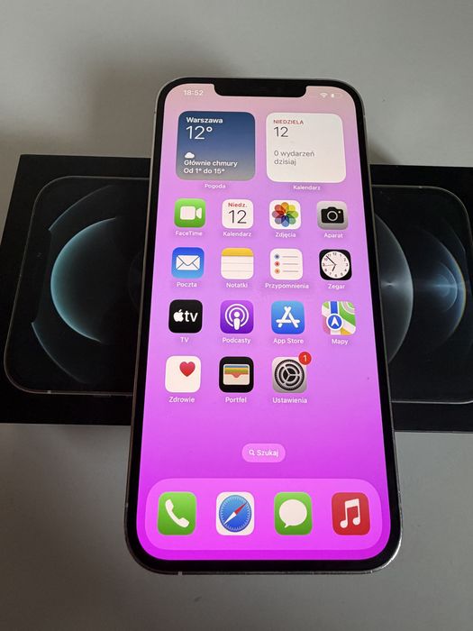 iPhone 12 Pro Max 512gb Silver Idealny Nowa Bateria 98%