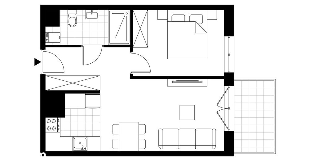 2-pokojowe mieszkanie 40m2 + loggia Bezpośrednio
