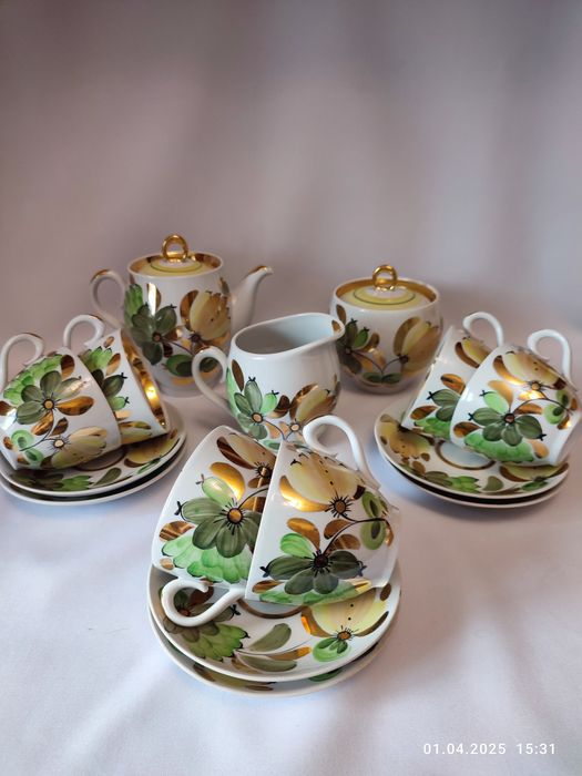 Кофейный сервиз Полонное, чайный сервиз "Июльский" ПФЗ. СССР винтаж.