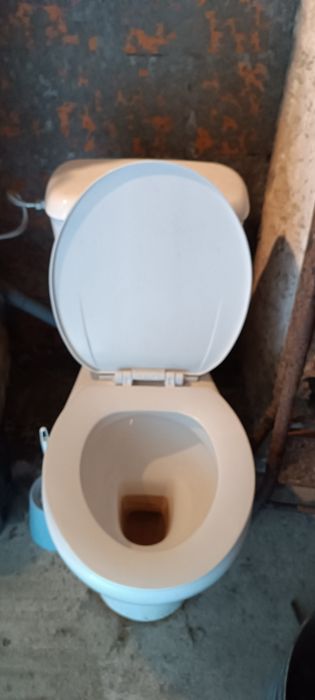 Sanita com tanque, assento e mecanismo de descarga em bom estado