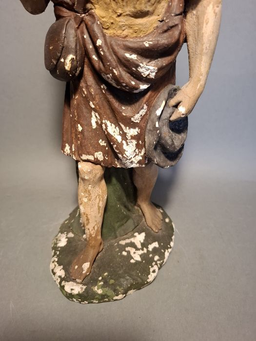Figura gipsowa pasterz stajenka 1908r 39cm