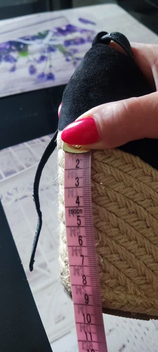 Espadryle czarne na koturnie