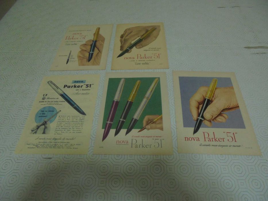 Publicidades de Canetas Parker dos anos 40/50 todas diferentes