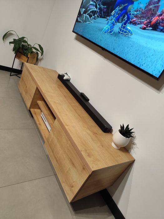 Szafka RTV wisząca  TV  , Dąb Natural Hamilton oak egger