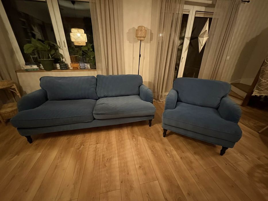 Sofa Ikea stocksund fotel, zestaw do salonu kanapa