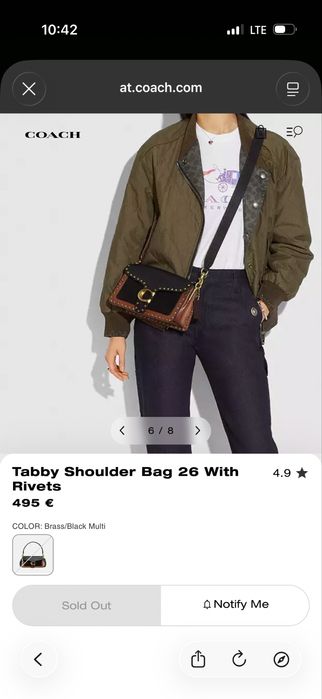 Сумка Coach Tabby 26 With Rivets