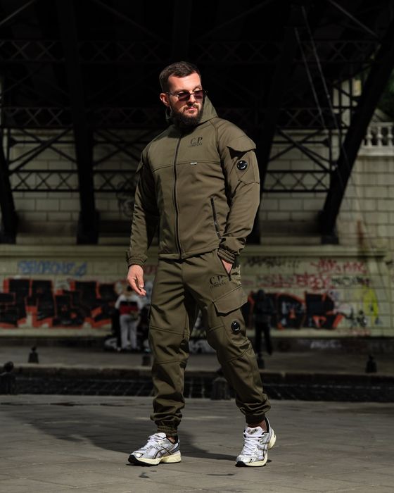 Костюм Зимовий Спортивний СофтШелл Хакі Олива C.P. COMPANY Olive! Костюм Спортивный SoftShell C.P. Company! Костюм Зимний СофтШелл! Размеры S-4XL!
