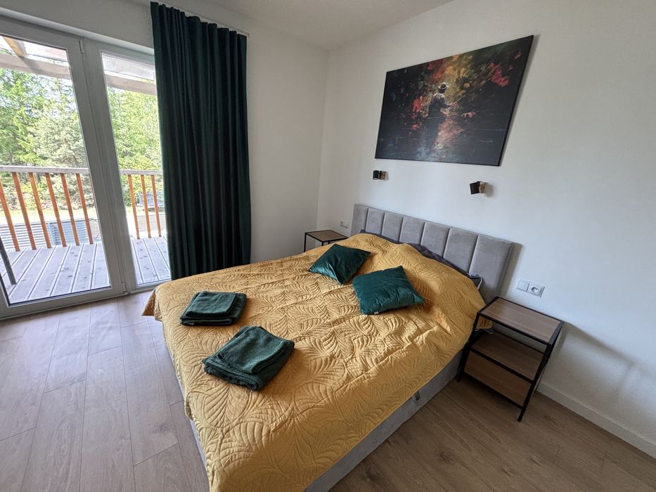 Apartament nad jeziorem z balią, balia, domek