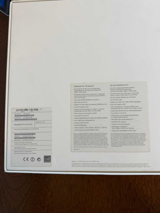Apple MacBook Pro 2016 | 15.4" | Touch Bar 2,7 GHz | 16 GB | 512 GB SSD | Radeon Pro 460 | cinzento espacial | FR