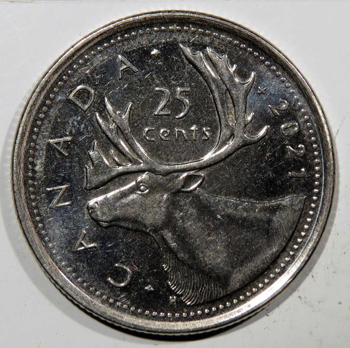 Moeda Canadá - 25 Cents 2021 - Soberba não circulada.
