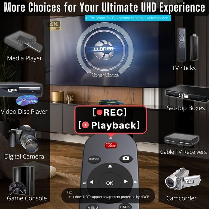 UHD Pro, gravador de vídeo 4K, HDMI Capture DVR com codec H.265/H.264,