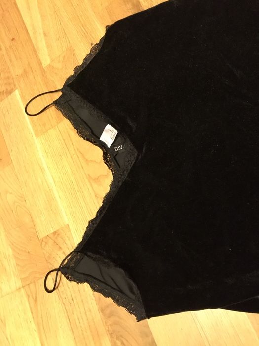 Divided HM H&M bluza bluzka koszula koszulka S czarna jak zamsz