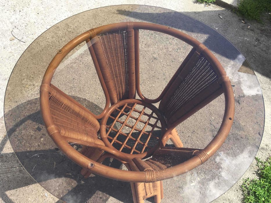 Stolik rattan okrągły
