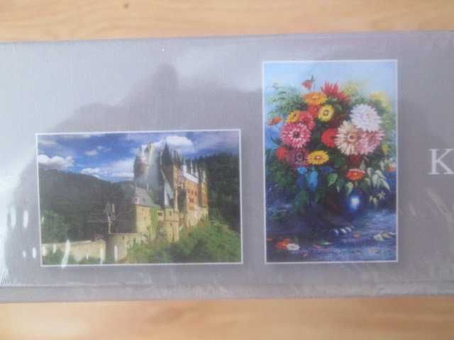 puzzle 2 x 1000 szt. kwiaty i zamek - nowe na prezent gratis wysyłka