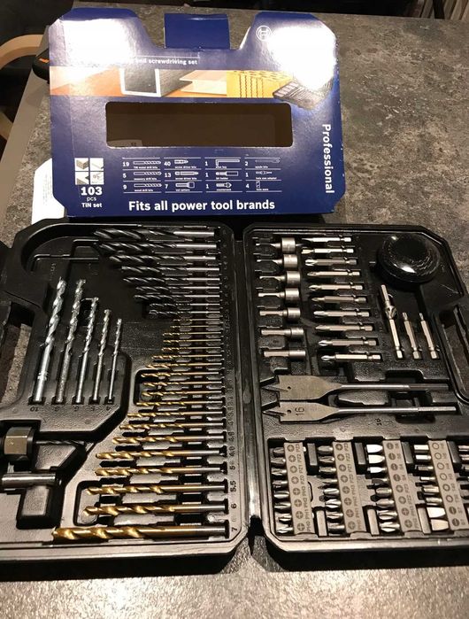 NOWY Zestaw Wierteł Bitów Bosch Do Metalu Betonu Drewna + Walizka HIT