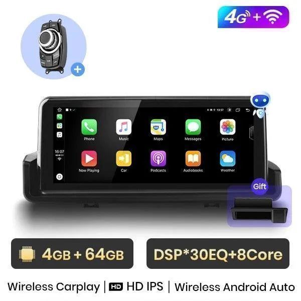 BMW E90 E91 E92 E93 – Radio Android 15 10,25” CarPlay Android Auto 4GB/64GB GPS Nawigacja Stacja Multimedialna WiFi Bluetooth DSP 4G LTE PL