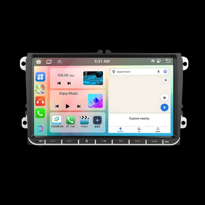 Radio Nawigacja Carplay 4/64Gb Vw,Golf,Seat,Polo,Touran