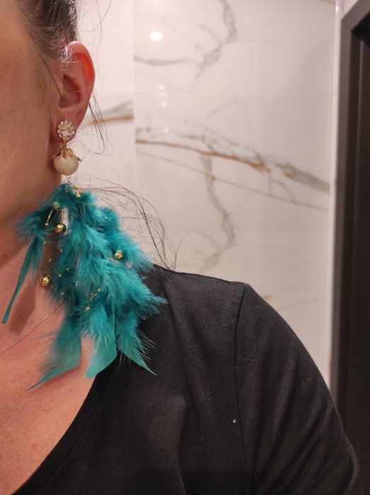 Kolczyki pióra wiszące