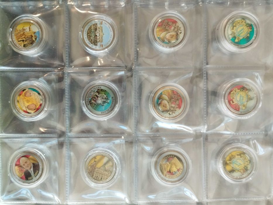 Moedas 2 euros coloridas