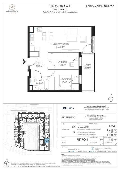 3-pokojowe mieszkanie 56m2 + loggia Bezpośrednio