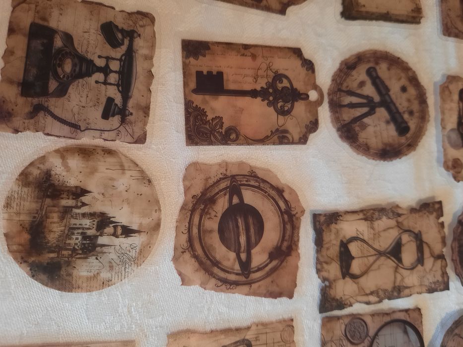 50 autocolantes retro para decoração