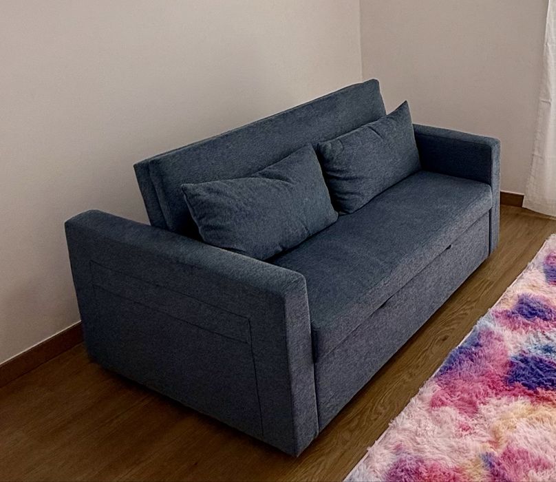 Sofá‑cama 2 lugares – Azul Escuro – Novo – Fernão Ferro