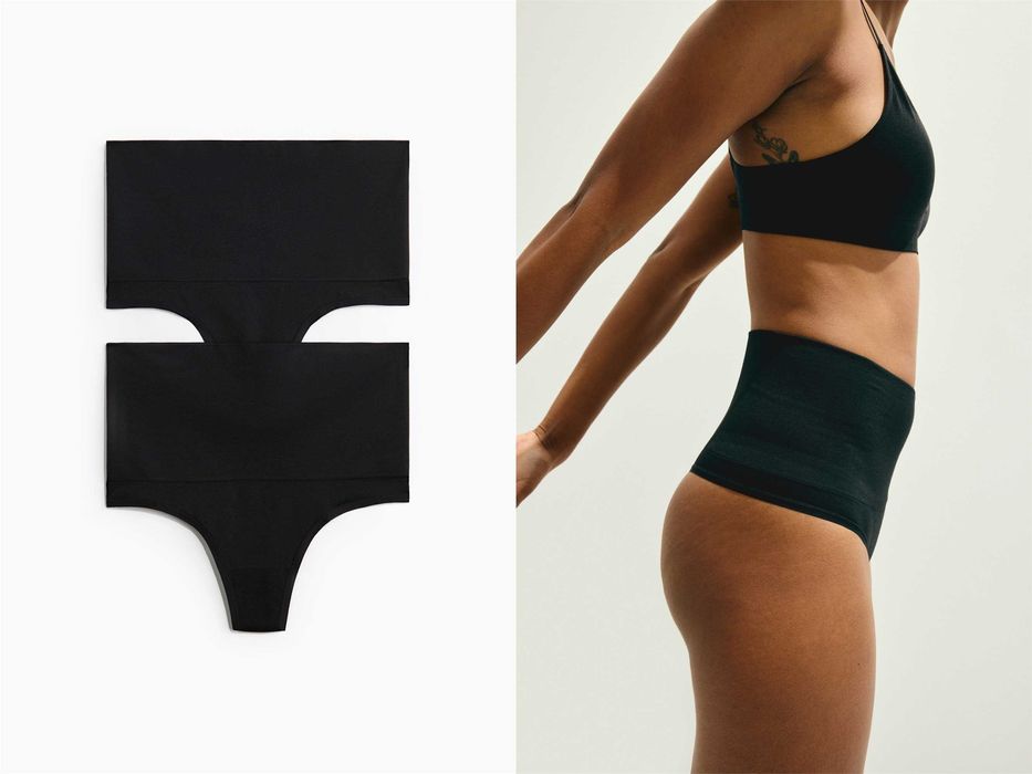 Majtki 2-Pak figi thong modelujące S nowa kolekcja czarne PROMOCJA