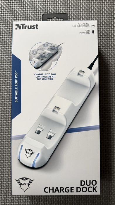Stacja do ładowania padów PS5 TRUST Duo Charge Dock GXT251 Nowa!