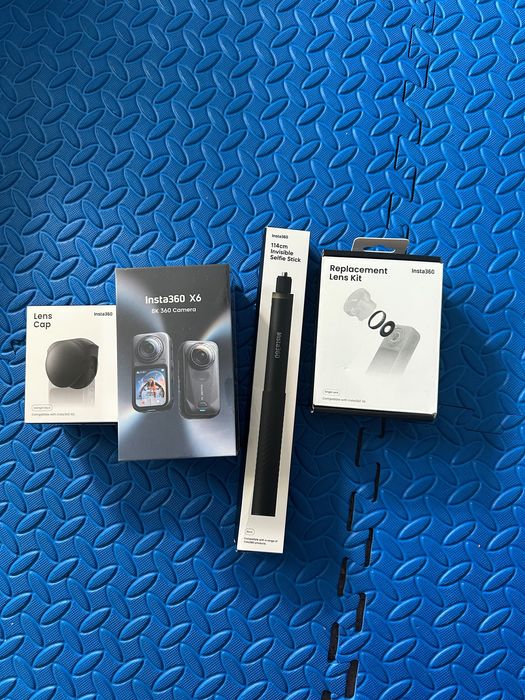 Nowy Insta360 x6 zestaw caly