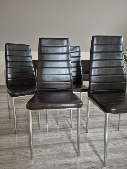 Krzesła brązowa ekoskóra