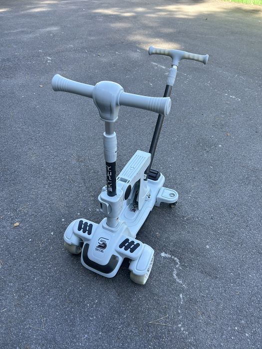 Самокат 5 в 1 Skyper BL PU з капюшоном та дод. колесами
