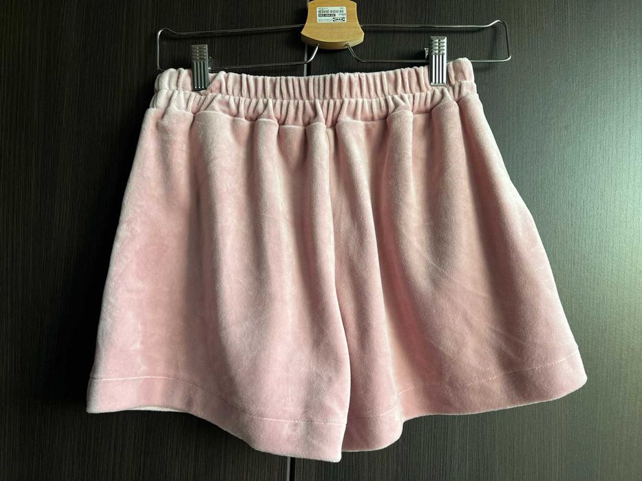 Komplet dresowy welur brudny róż bluza spodenki L